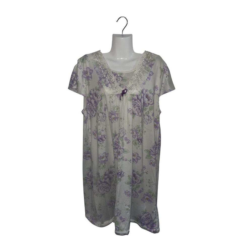 Lati Fashion Intimates Collections Night Gown Pajama Sleepwear Lavender Floral